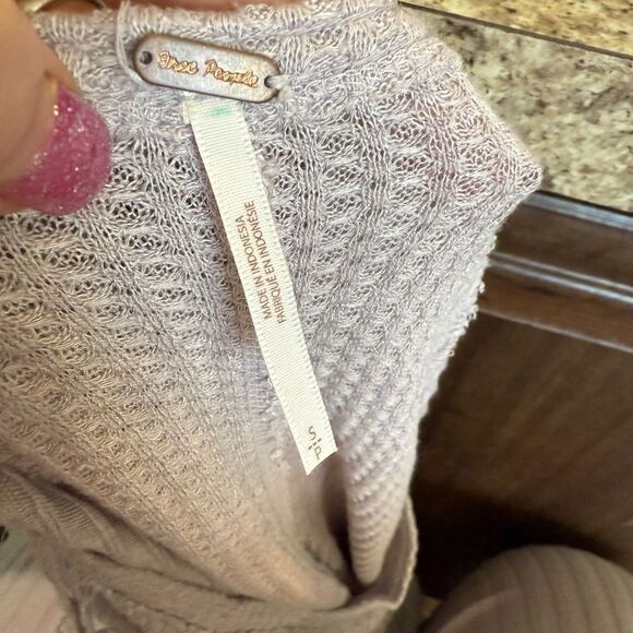 Free People Ventura Waffle Thermal Oversized Tunic Top Gray S - Picture 5 of 7